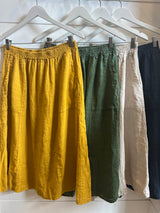 Frederic A-Line Skirt with Pockets - Mustard - OS
