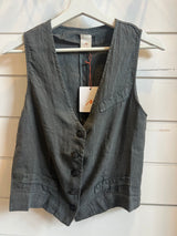 Montaigne Chloe Linen Vest - Petrol