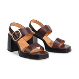 EOS IRAMI Leather Sandal - Chestnut