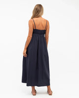 LOL Casa Tropicana Embroidered Midi Dress - Navy