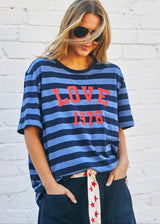 Love 1976 Stripe Retro Tee - Navy
