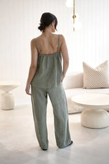 Fundamental Wide Leg Linen Pant - Pistachio