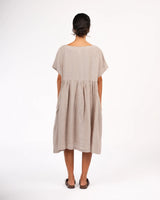 Montaigne Juni French Linen Summer Staple dress in Houndstooth