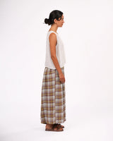 Montaigne French Linen Culottes in Pistachio Check