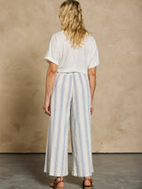 Milos Cotton Pants - Azure Stripe