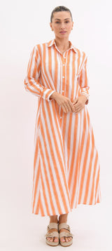 Aria Striped Cotton Dress