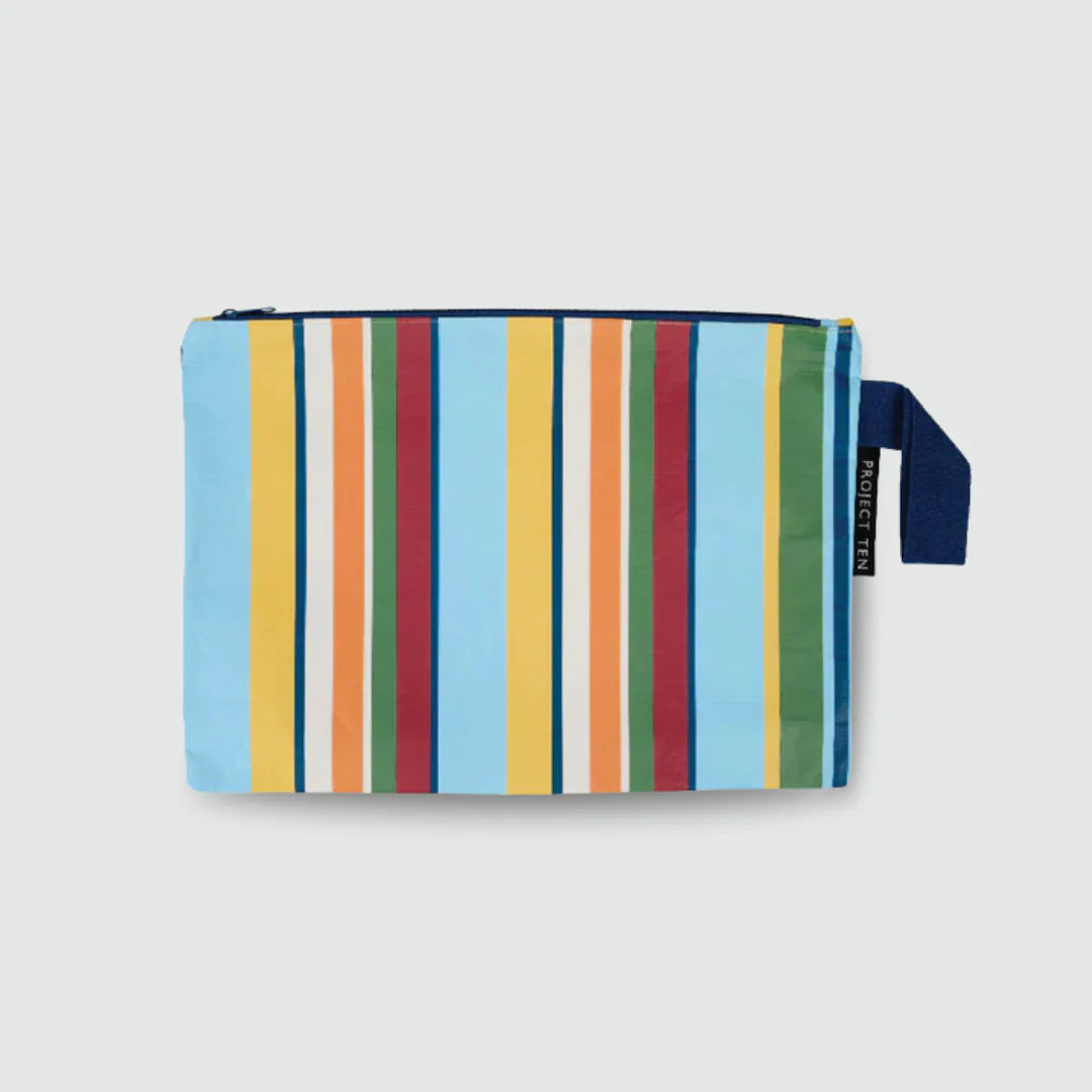Cara Large Stripe Zip Pouch, Pink/Red main image 1