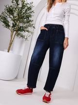 Leo Barrel Jeans - Dark Blue