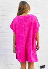 Towelling Dress - Hot Pink