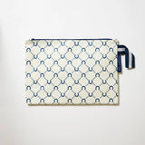 Navy Horseshoe - Large Zip Pouch