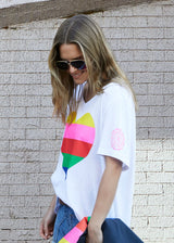 Rainbow Heart Tee - White