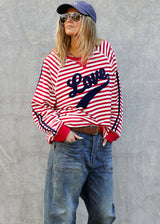 Retro Love Sweat - Red/White