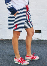 Retro Stipe Shorts - Navy/White