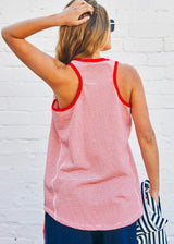 Retro Stripe Tank - Red/White