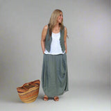 Montaigne Chloe Linen Vest - Khaki