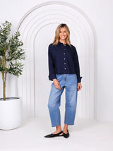 Frank Cotton Shirt - Navy