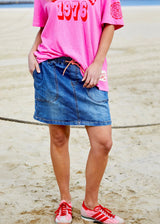 Stretch Denim Skirt - Stonewash