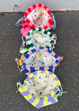 Stripe Draw Cord Bag - Mauve/Lemon