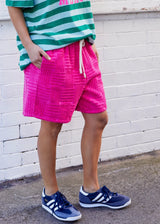 Towelling Short - Hot Pink