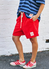Towelling Short - Red