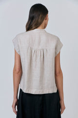 Crew Neck Linen Top - Dune
