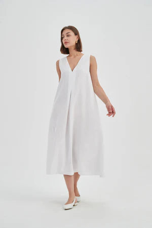 Elbow SL Reverse Pleat Dress