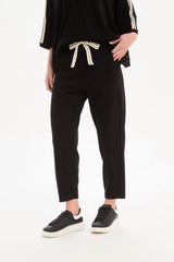 Barrel Leg Lounge Pant - Black/Cream Stripe