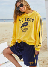 Sporty Velour Sweat - Lemon