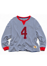 Vintage 4 Waffle Top - Royal and Red