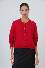 O&J Classic Round-Neck Cardigan - Inferno