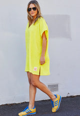 Towelling Dress - Yellow