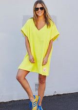 Towelling Dress - Yellow