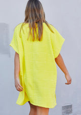 Towelling Dress - Yellow
