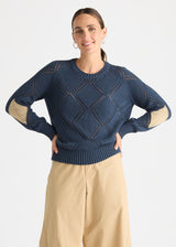 Diamond Detail Jumper - Marine