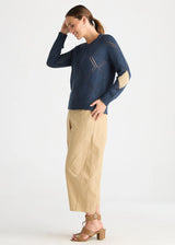 Diamond Detail Jumper - Marine