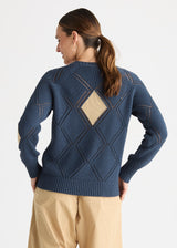Diamond Detail Jumper - Marine