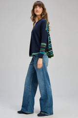Textured Swing Jumper - Denim