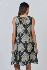 Sleeveless Linen Dress - Date Palm