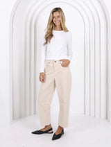 Toni Barrel Jeans - Clay