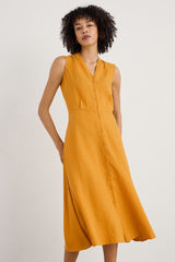 Sleeveless Carved Wood Dress - Daylilly