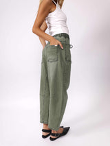 Leo Barrel Jeans - Khaki