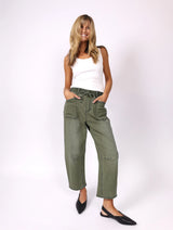 Leo Barrel Jeans - Khaki