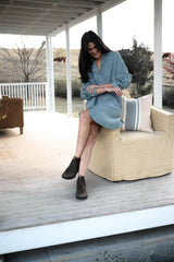 Fundamental Linen Shirt Dress - Blue