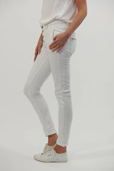 Italian Star Button Up Jeans White