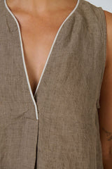 Sleeveless Linen Top - Agate