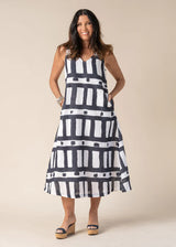 Agnitha Linen Dress - Navy