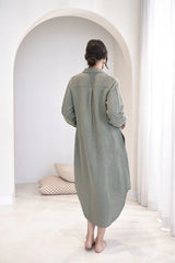 Fundamental Linen Shirt Dress - Pistachio