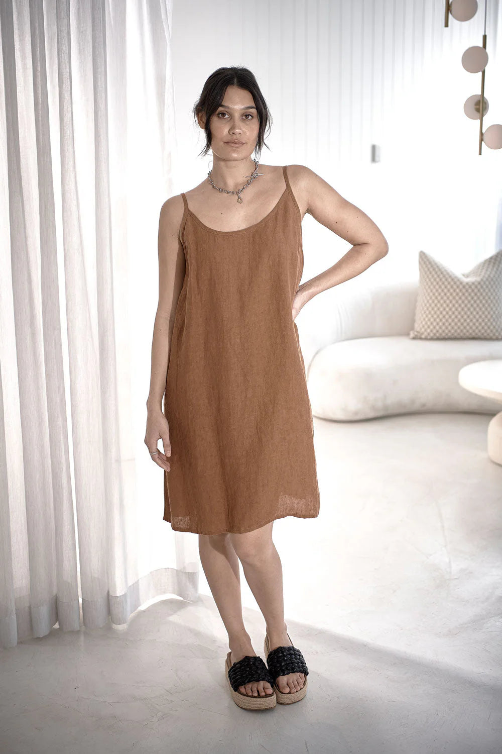 Fundamental Linen Slip Dress