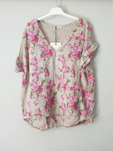 Floral Tshirt - Natural - OS