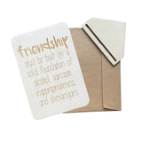 Friendship Must be Built on a Solid Foundation
